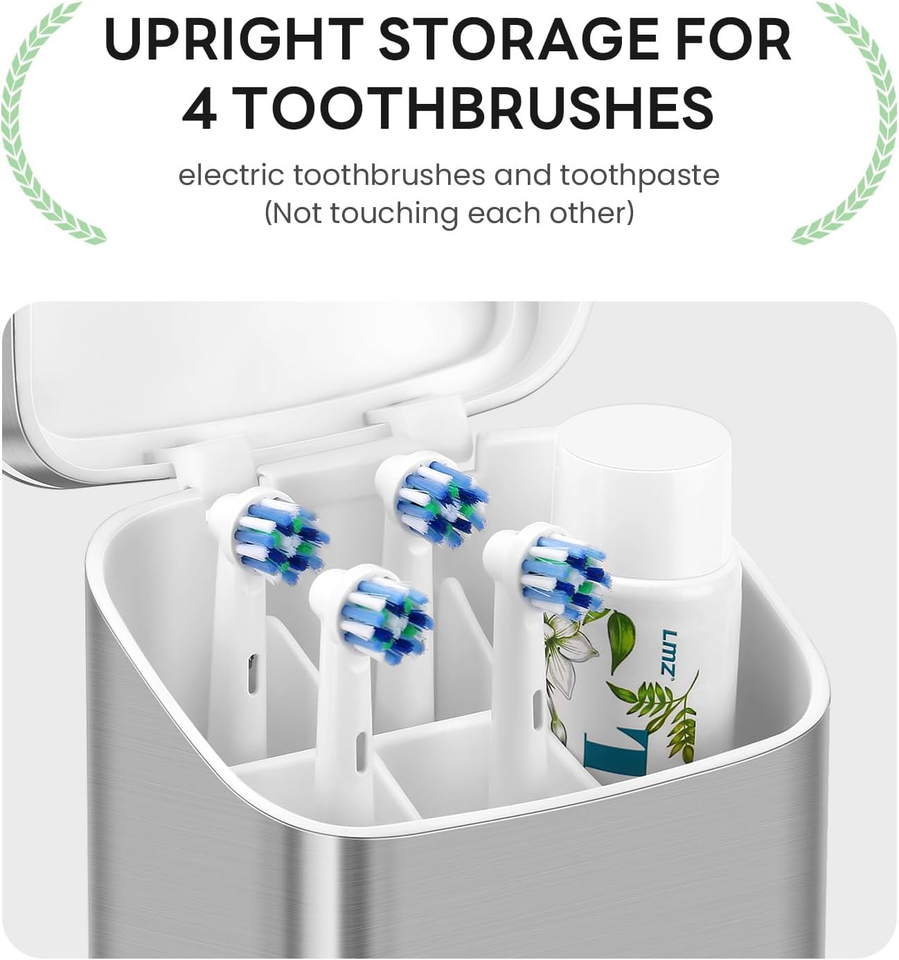 Toothbrush Holders with Cover - 5 Slots Electric Tooth Brush Holder for Bathroom